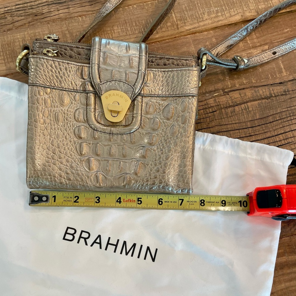 Brahmin Gold Crocodile Embossed Crossbody Bag